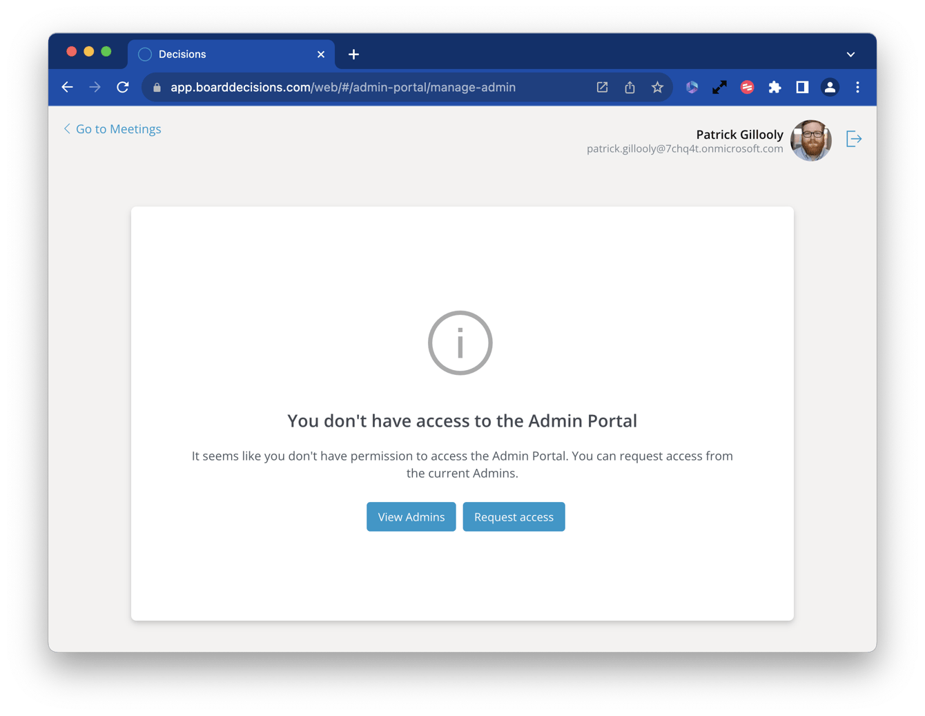 Using the Decisions Admin Portal