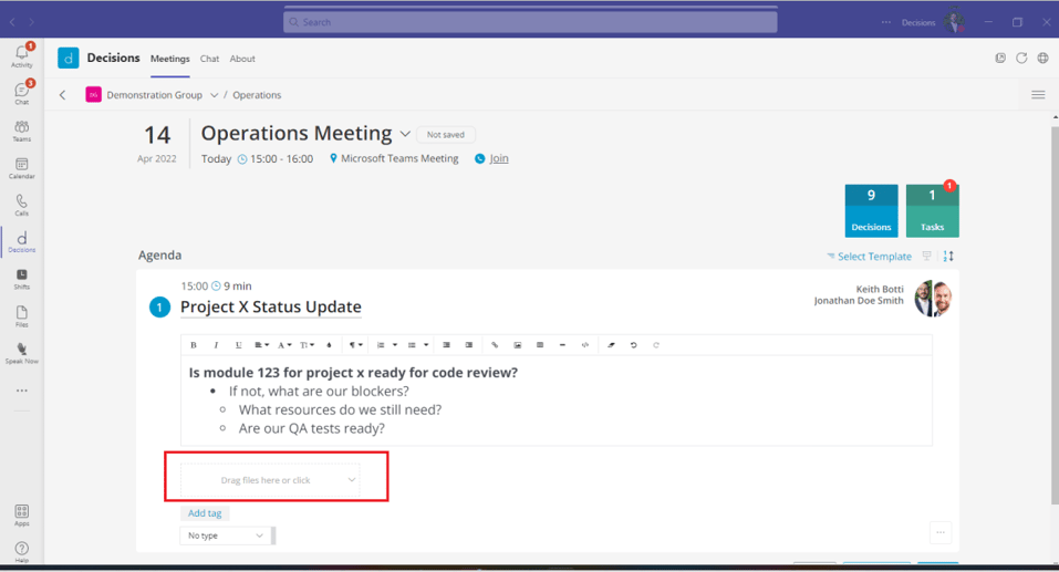 Create Your First Agenda In Microsoft Teams
