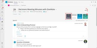 Create meeting minutes in OneNote