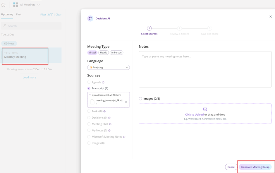 Generate an AI Meeting Recap
