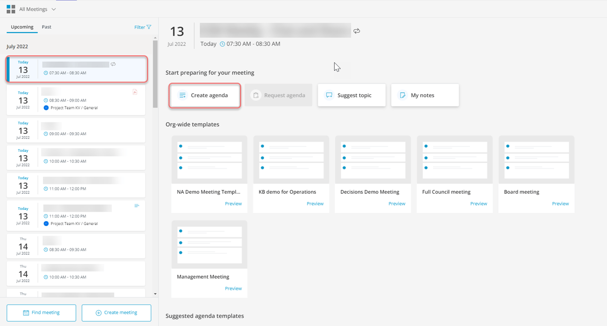 Create your first Agenda in Microsoft Teams